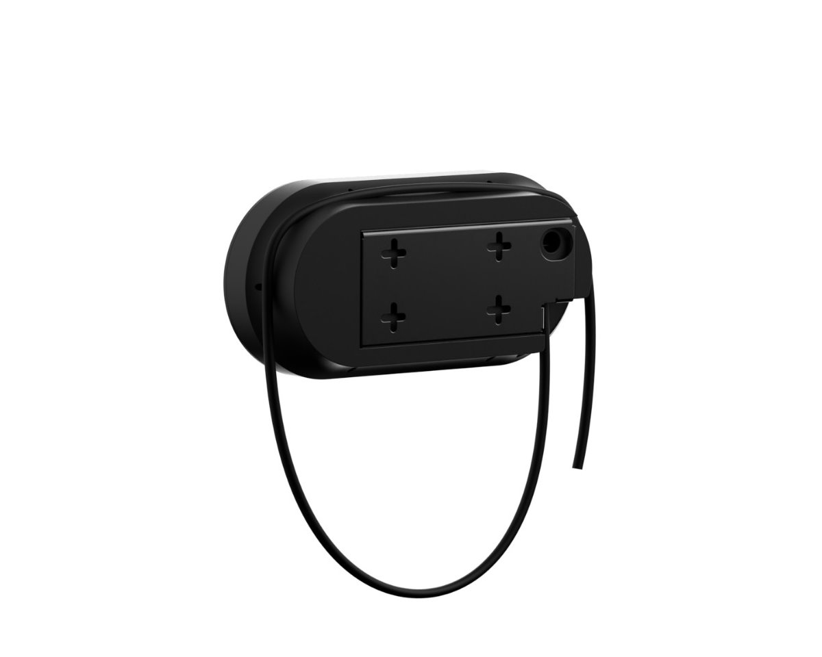 Achterkant van Axis met muurplaat en kabel